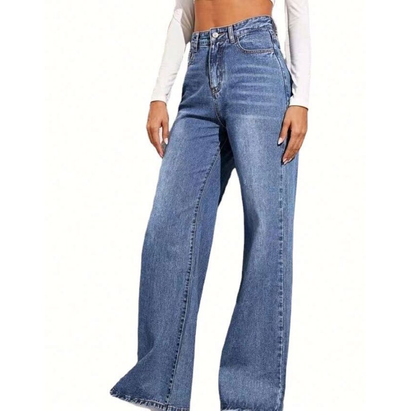 Women's Jeans Supplier - OEM Elastic Waist Flared Hem Jeans