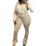 Hoodie Set Factory - OEM Twisted Strip Hoodie Bellbottom Pants Set