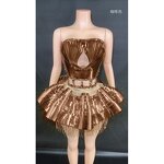 Party Costume Supplier - OEM Mirror Reflective Strapless Skirt Set