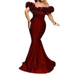 Strapless Dress Factory - OEM Summer Red High-end Sexy Floral Dress