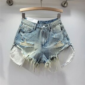 Distressed Shorts Manufacturer - OEM Cotton Ripped Straight Streetwear