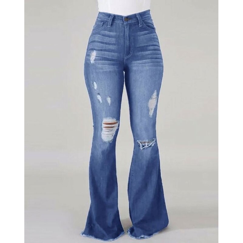 Men's Jeans Factory - OEM Straight Leg Stretch Patch Denim Trousers