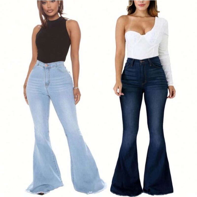 Women Jeans Manufacturer - OEM High Waisted Flared Leg Celebrity Inspired