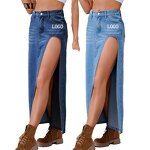 Denim Skirt Manufacturer - OEM Summer High Waisted Washed Skirt