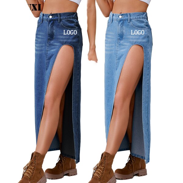 Denim Skirt Manufacturer - OEM Summer High Waisted Washed Skirt