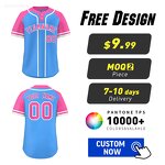 Baseball Jersey Factory - Custom Two Button Raglan Contrast Design