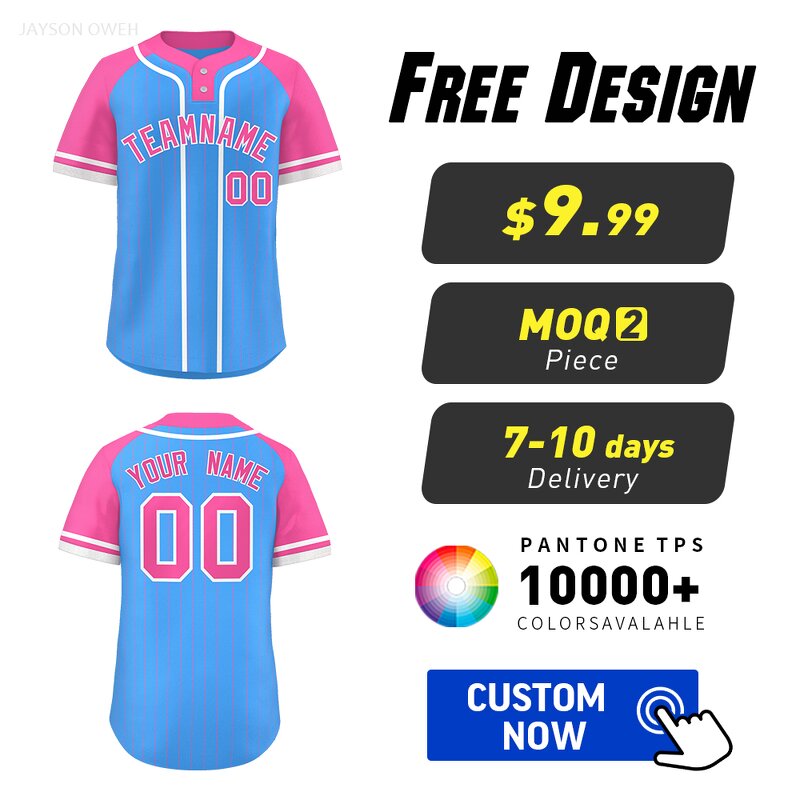 Baseball Jersey Factory - Custom Two Button Raglan Contrast Design
