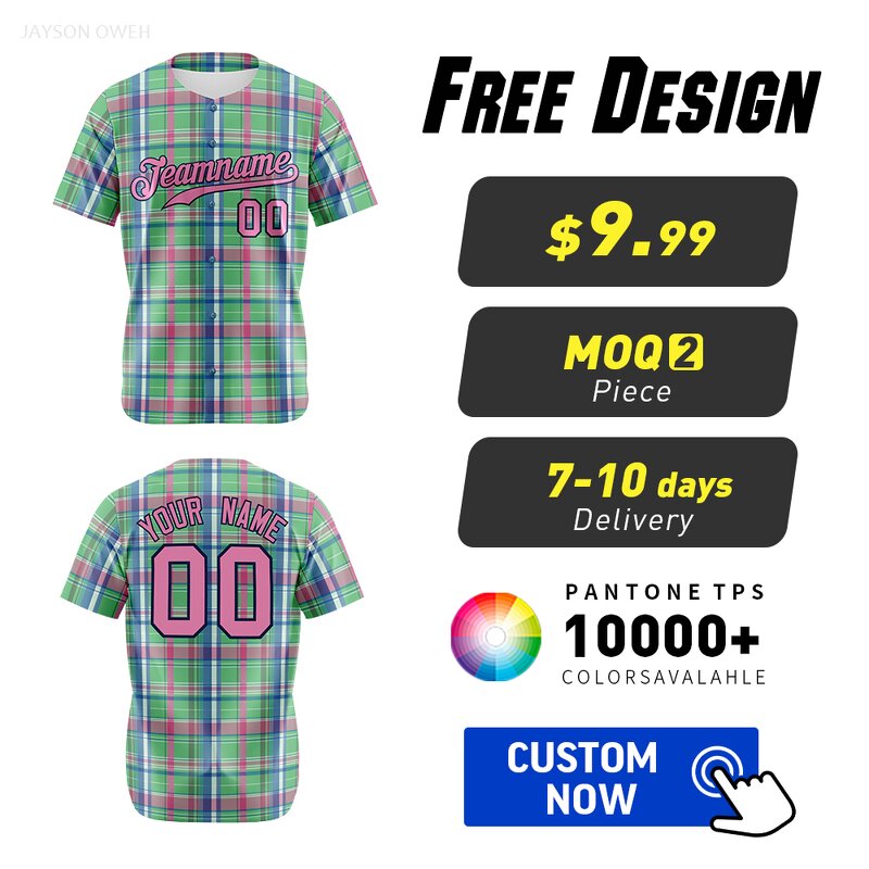 Baseball Jersey Factory - High Quality Custom Button Classic Plaid