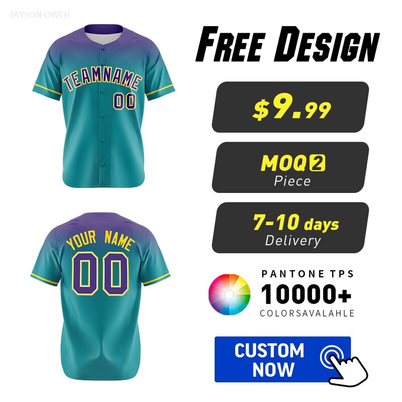 Baseball Jersey Manufacturer - High Quality Gradient Button Team Custom