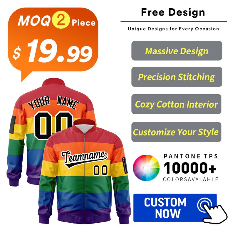 Men's Jackets Manufacturer - Wholesale Plus Size LGBT Varsity Bomber