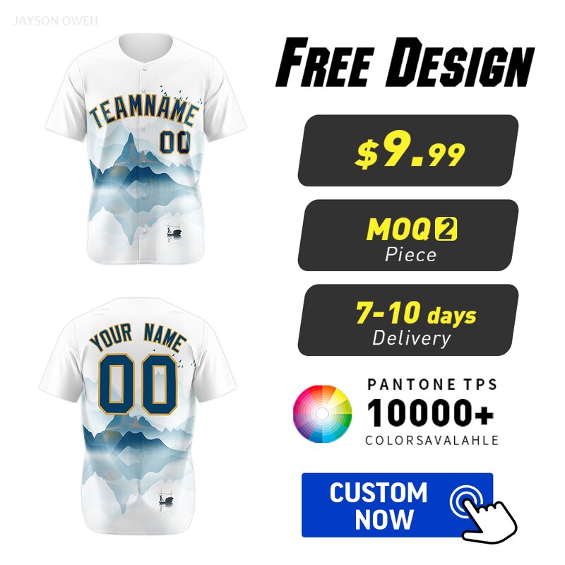 Baseball Jersey Factory - Custom Chinese Ink Painting Split Button