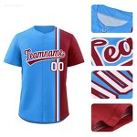 Baseball Jersey Manufacturer - Custom Color Blocked Split Button Stitched