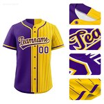 Baseball Jersey Factory - High Quantity Striped Button Closure OEM