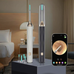 WiFi耳镜工厂-批发便携高清3MP 6 LED不锈钢内窥镜ABS
