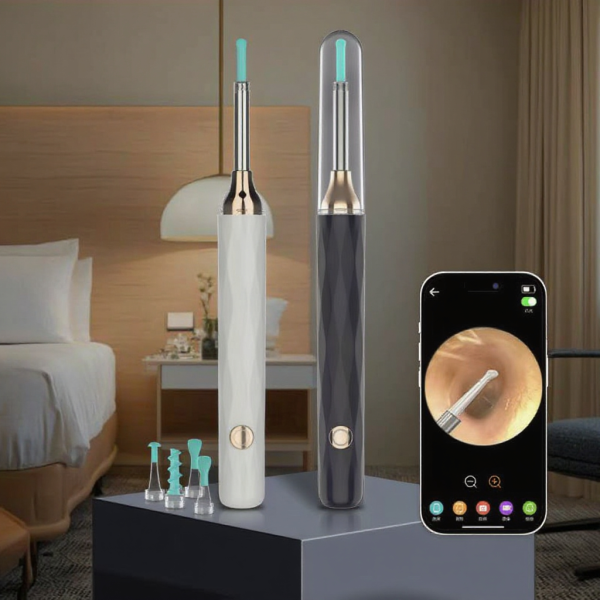 WiFi耳镜工厂-批发便携高清3MP 6 LED不锈钢内窥镜ABS