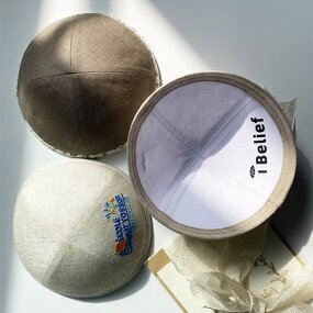 Linen Kippah Factory - OEM Own Factory Handmade Custom Print