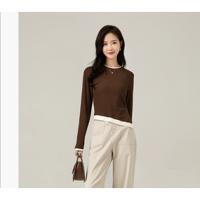 T-shirts Factory - OEM Spring Autumn Slim Solid Color T-shirts