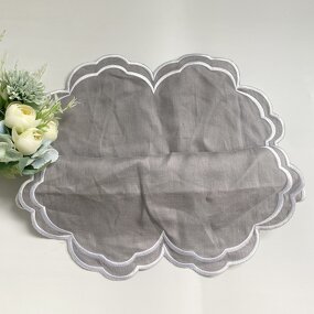 Linen Napkins Factory - OEM Washed Embroidered Perforated Napkins