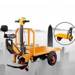 Electric Platform Trolley Manufacturer - 4 Wheels 1000 kg Ride Backwards Cargo