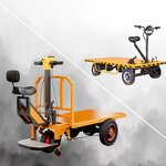 Electric Platform Trolley Manufacturer - 4 Wheels 1000 kg Ride Backwards Cargo