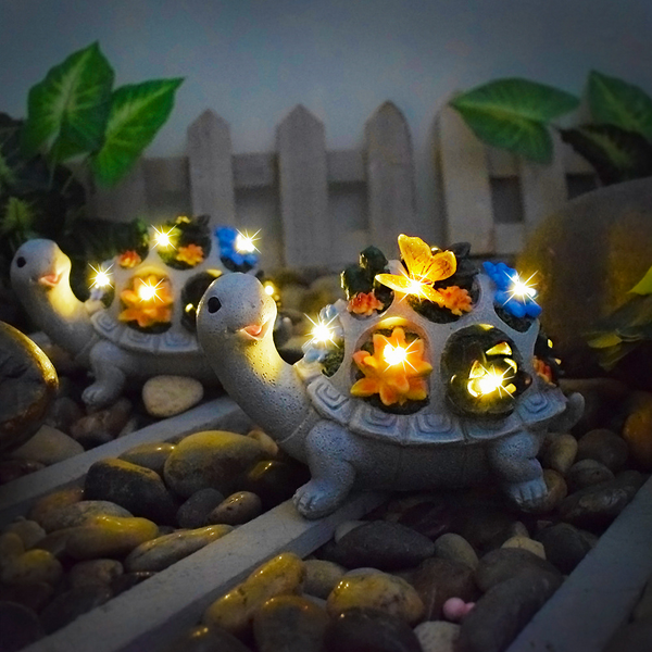 Resin Statue Factory - OEM Outdoor Turtle Solar Garden Decoration