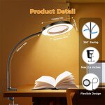Magnifying Glass Desk Lamp Factory - OEM Clamp Flexible Arm 5 Modes