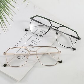 Metal Frame Glasses Supplier - OEM Unisex Anti Blue Light Double Bridge