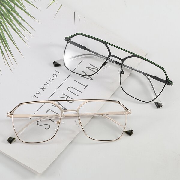 Metal Frame Glasses Supplier - OEM Unisex Anti Blue Light Double Bridge