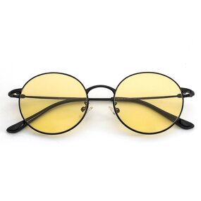 Metal Frame Glasses Manufacturer - OEM Wholesale Round Yellow Lens