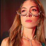 Diamond Eyeglass Frame Supplier - Luxury Fashion Lensless Wave for Party Accessories