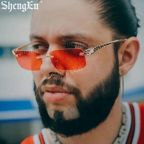 Steampunk Sunglasses Supplier - New Arrivals Small Square Cheetah Head Men Rimless Shades