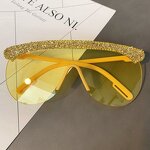 Half Frame Sunglasses Factory - Fashion Luxury Oversized Vintage Semi-Rimless Diamond