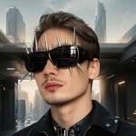 Cyberpunk Sunglasses Manufacturer - New Design Matte Black Metal Rivet Square for Party