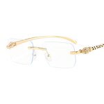 Steampunk Sunglasses Supplier - New Arrivals Small Square Cheetah Head Men Rimless Shades