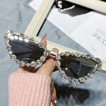 Cat Eye Sunglasses Manufacturer - Latest Luxury Metal Frame Rhinestone Diamond for Women