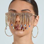 Rhinestone Tassel Glasses Factory - Luxury Lensless Colorful Diamond Eyeglasses Frames 2026