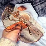 Shield Sunglasses Supplier - Vintage Rimless Oversized for Women and Men Retro One Piece