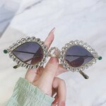 Metal Frame Sunglasses Factory - New Arrival Fashion Luxury Women Small Diamond for Men