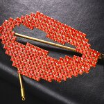 Women Lensless Glasses Supplier - Sexy Shiny Red Diamond Lip Shaped for Party