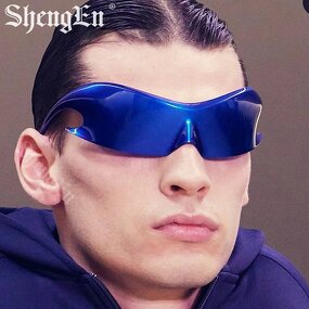 Sports Eyewear Factory - Hot Sale Dazzle Lens Men Women Oversized Rimless Y2K