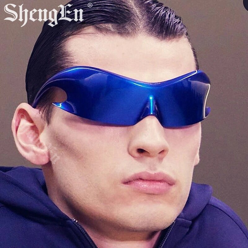 Sports Eyewear Factory - Hot Sale Dazzle Lens Men Women Oversized Rimless Y2K