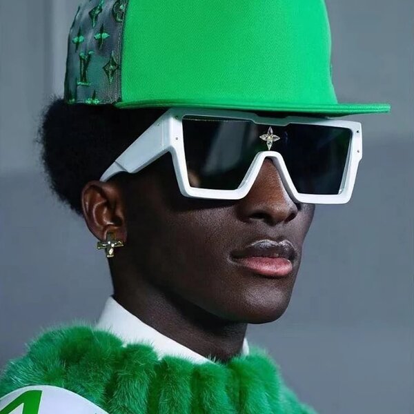 Men White Sunglasses Manufacturer - New Vintage Luxury One-piece Plastics Women Square