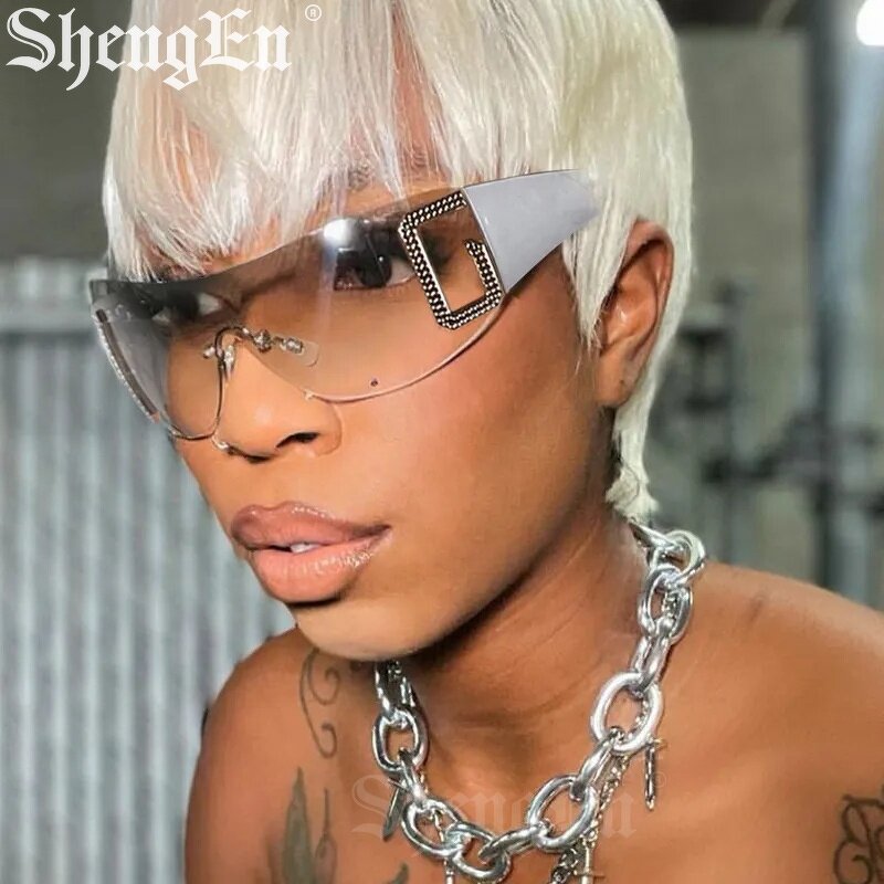 One-piece Sunglasses Manufacturer - New Arrivals Fashion Rimless Oversized Shades for Women