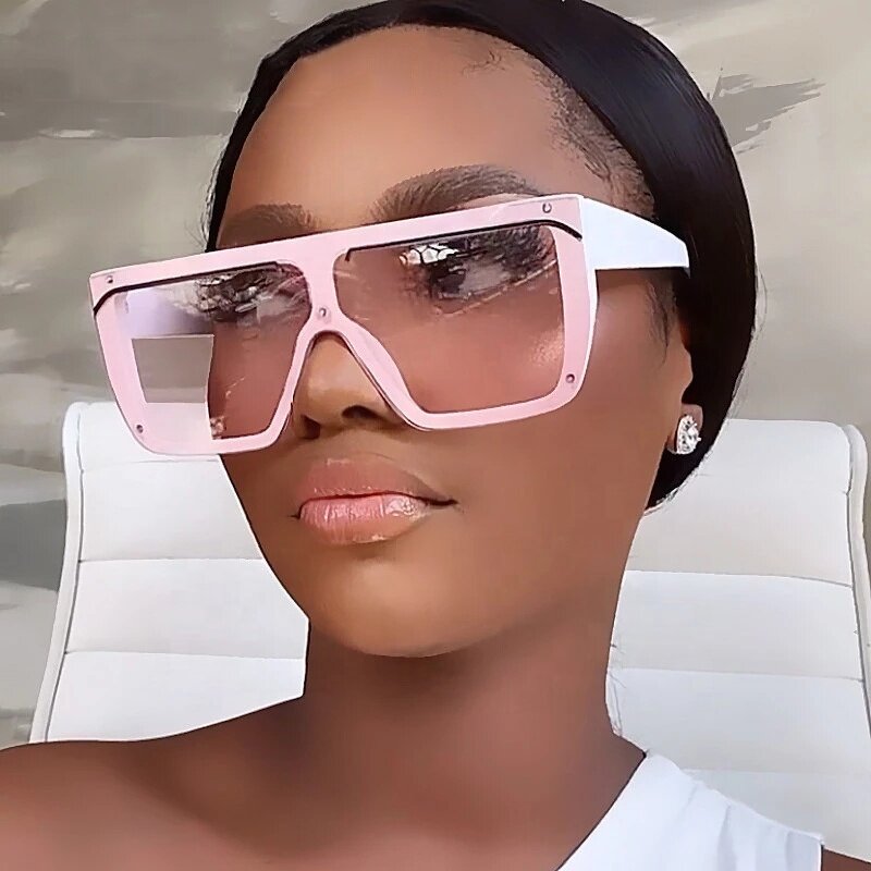 Vintage Plastic Sunglasses Supplier - Latest One Piece Lens Square Oversized Luxury for Women