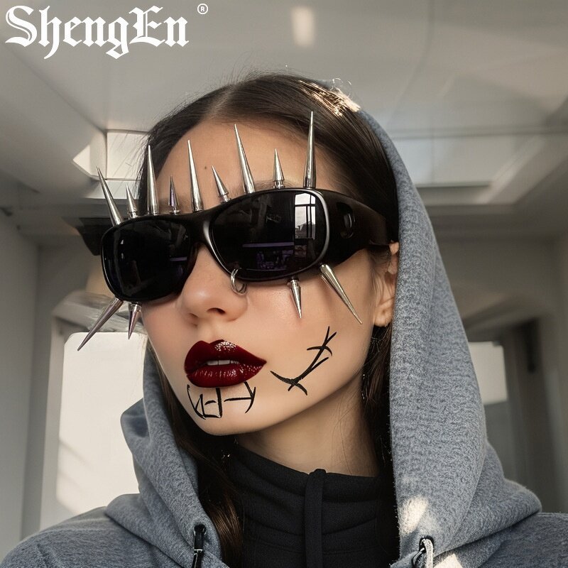Cyberpunk Sunglasses Manufacturer - New Design Matte Black Metal Rivet Square for Party