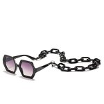 Vintage Square Sunglasses Manufacturer - Hot Selling Unique Polygon Frame With Chain