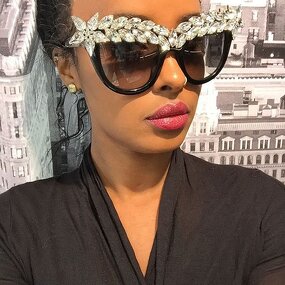 Black Cat Eye Sunglasses Supplier - Newest Oversized Crystal Diamond Oversize Glasses