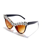 Black Cat Eye Sunglasses Supplier - Newest Oversized Crystal Diamond Oversize Glasses