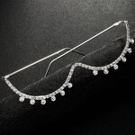Diamond Eyeglass Frame Supplier - Luxury Fashion Lensless Wave for Party Accessories