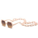 Vintage Square Sunglasses Manufacturer - Hot Selling Unique Polygon Frame With Chain